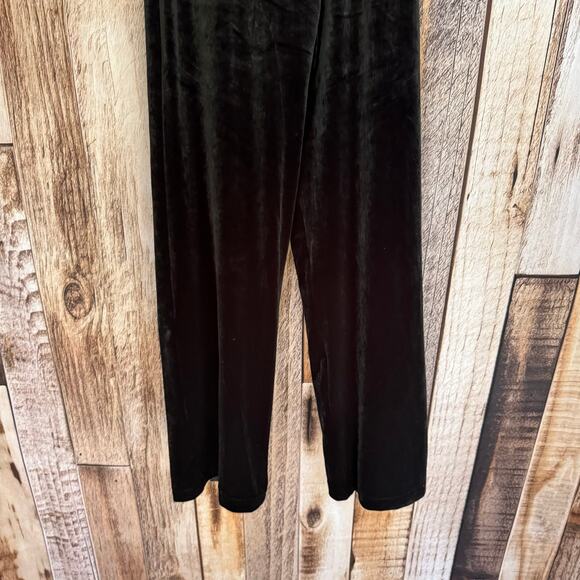 Spanx Velvet Flare Pants Black Pull-On Stretch Smoothing Split Hem Large Comfort - Picture 5 of 9